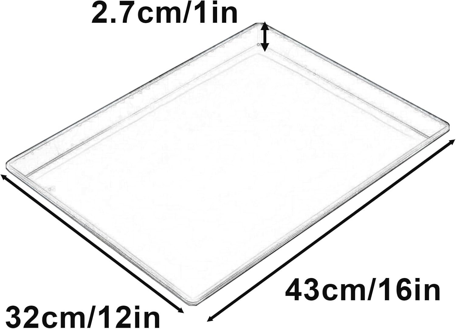 3 Large Plastic Trays Oil Drip Pan for Under Car Non-Slip Bottom Plastic Pan Refrigerator Tray Washing Machine Drip Pan(Blue,43x32x2.7cm/16x12x1in)