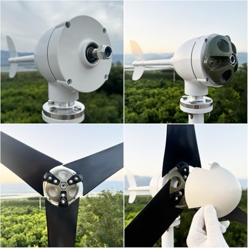 1200W Wind Turbine Generator Kit - 12V/24V/48V Small Wind Turbine with MPPT Controller & 3 Black Blades for Home, Street Lights & Monitoring Systems