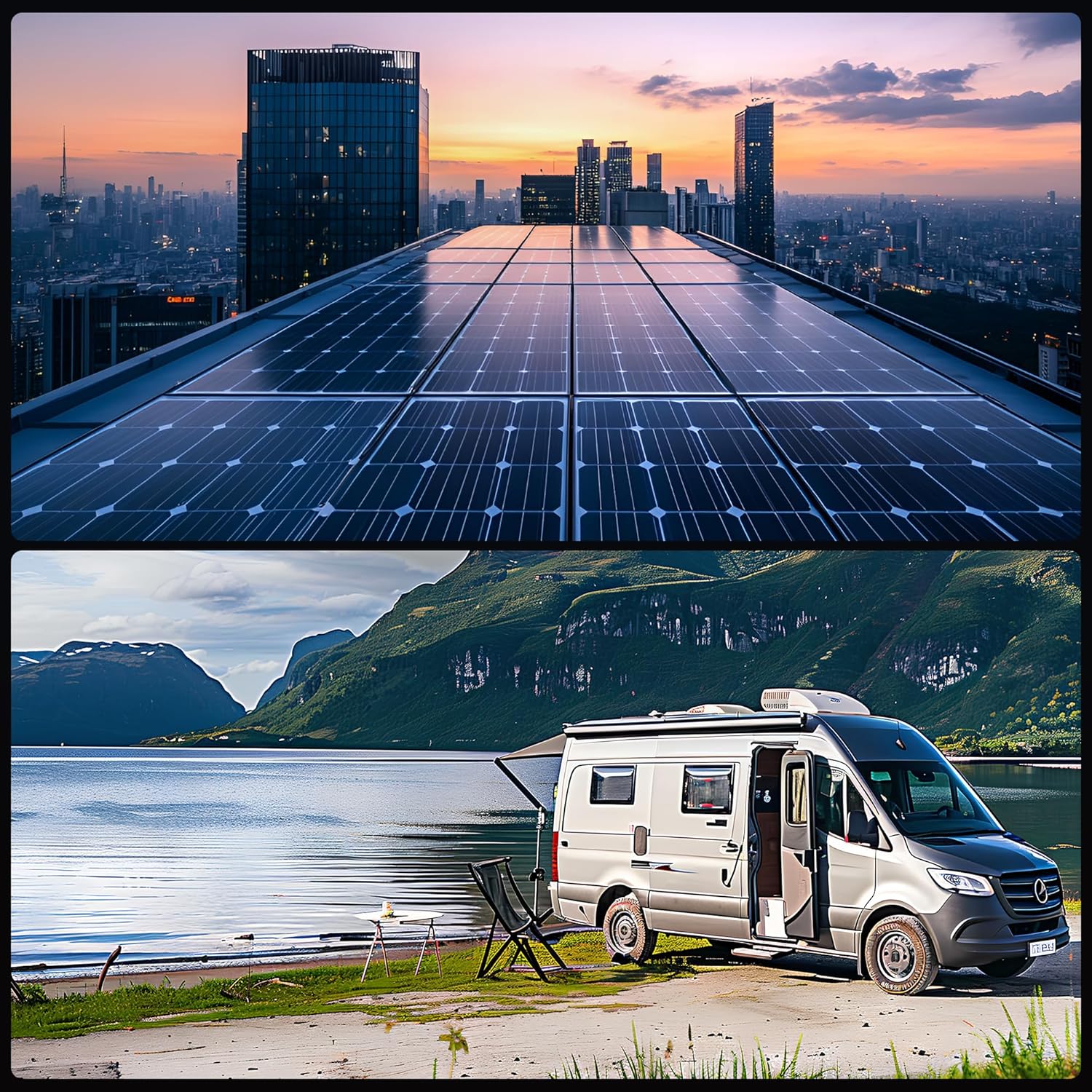 5000W Hybrid Solar Inverter, Split Phase Inverter 48V to 110V/240VAC, with 120A MPPT Solar Charge Controller, Max.PV Input 6400W, 150VDC, 60A, Work 48V Lead Acid/Lithium Batteries, for Home,RV,Truck