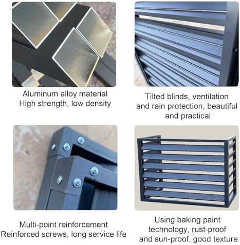 Air Conditioner Covers for Outside Units, Aluminum Air Conditioner Fence with Top Cover, Organize The Garden, for Plant Rack Privacy Screens(Brown,110cm)