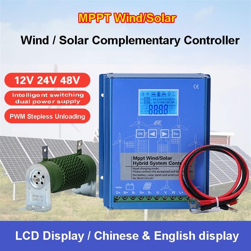 12000W Wind Solar Hybrid MPPT Charge Controller - 12V/24V/48V Off-Grid Regulator for Solar Panels & Wind Turbines, Efficient Auto Voltage Regulation, Ideal for Renewable Energy Systems