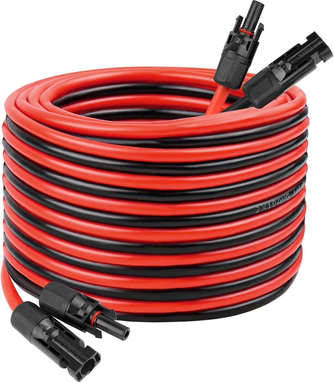 10 AWG Solar Extension Cable 50FT, Flexible Solar Panel Wire with Male to Female Connector Parallel Tinned Copper Wire for Solar Panel, Automotive, RV, Boat, Outdoors