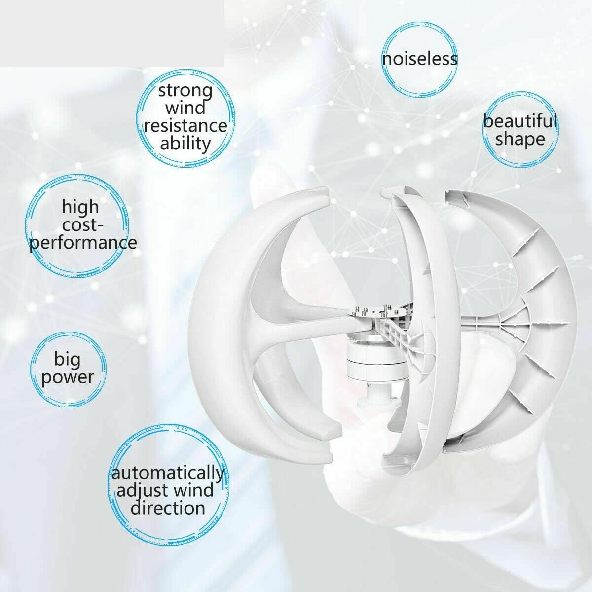 Wind Turbine, Vertical Wind Turbine Windmill 1000W 12v 24v Low Noise Wind Speed Start Rotation Free Energy with MPPT Charge Controller(Yellow,with MPPT Controller_12V)