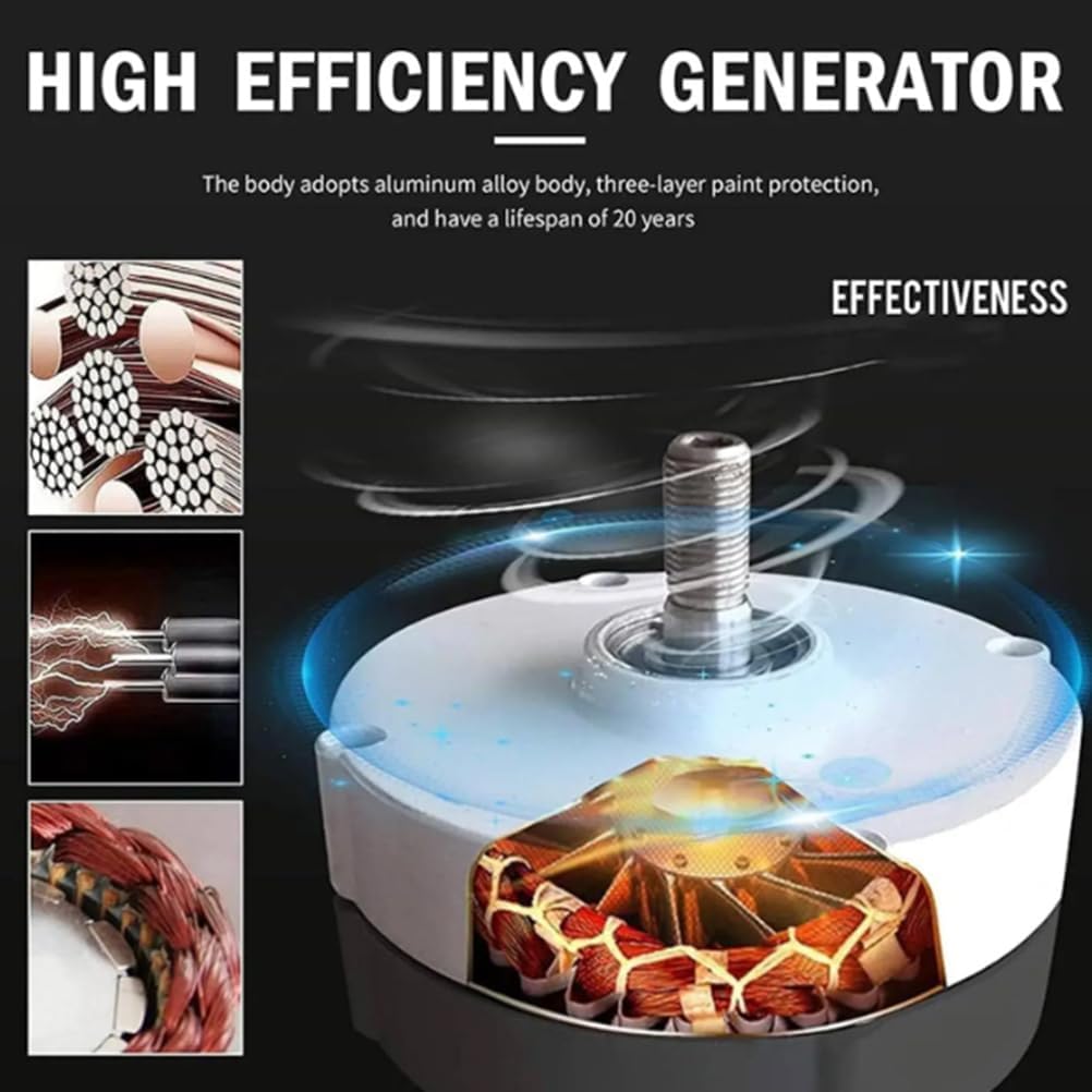 8000W No Noise Vertical Wind Turbine Generator, 12V 24V 48V 220V Electricity Portable Windmill Generator W/Controller for Home Street Lighting,48v