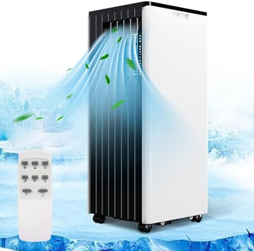 8000 BTU Portable Air Conditioner, 3 in-1 AC Unit with Fan & Dehumidifier, Quiet Cooling for Rooms Up to 350 Sq.Ft, Remote Control & 24H Timer, Ideal for Bedroom or Apartment Use