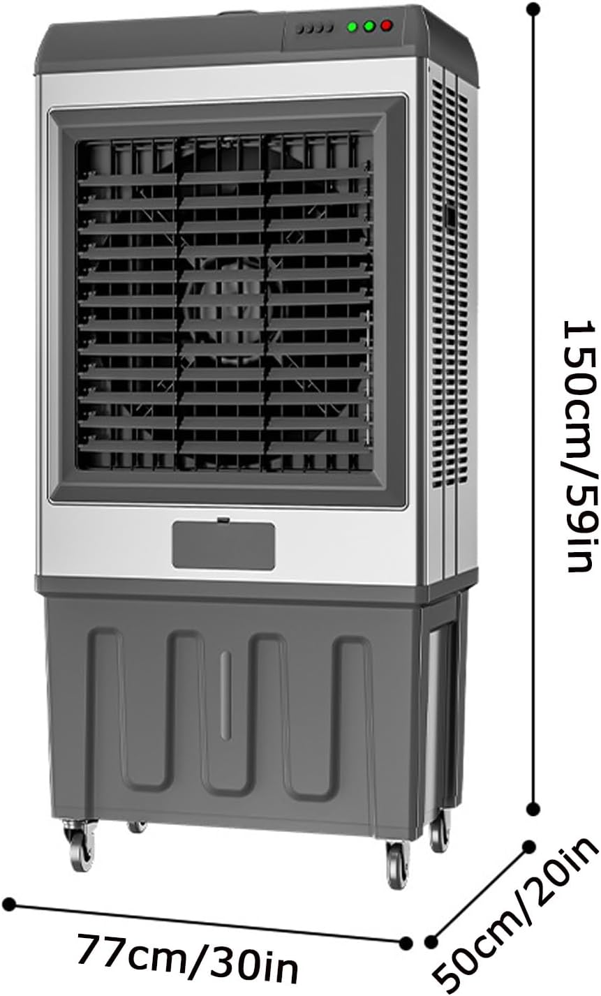 Portable Air Conditioner, Oscillating Tower Fan with Remote, Evaporative Air Cooler with 3 Wind Speeds, Cooling Fan Air Conditioner for Room Office(E)