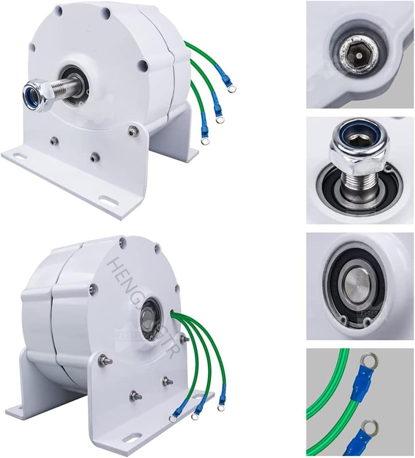 2000W 220V 3 Phase Low Speed Gearless Permanent Magnet Generator, Direct Drive AC Wind Turbine Generator 12V 24V 48V for Wind/Water Turbine (with Base)