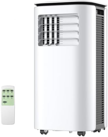 HOMGX 3-in-1 Portable Air Conditioner, 9000BTU Cooling Power, Sleep Mode, 24H Timer, AC Cooling Unit with Touch & Remote Control, Cool Rooms up to 350 sq. ft