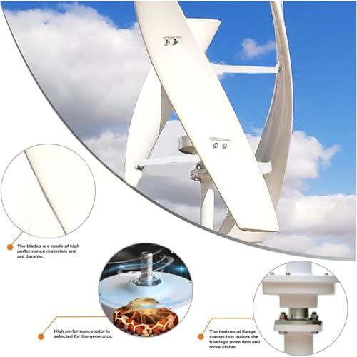 9000W Wind Turbine Generator Kit, DC 12V/24V, 2M/Min, Efficient Home Power Solution with Charge Controller, Renewable Energy Wind Power System