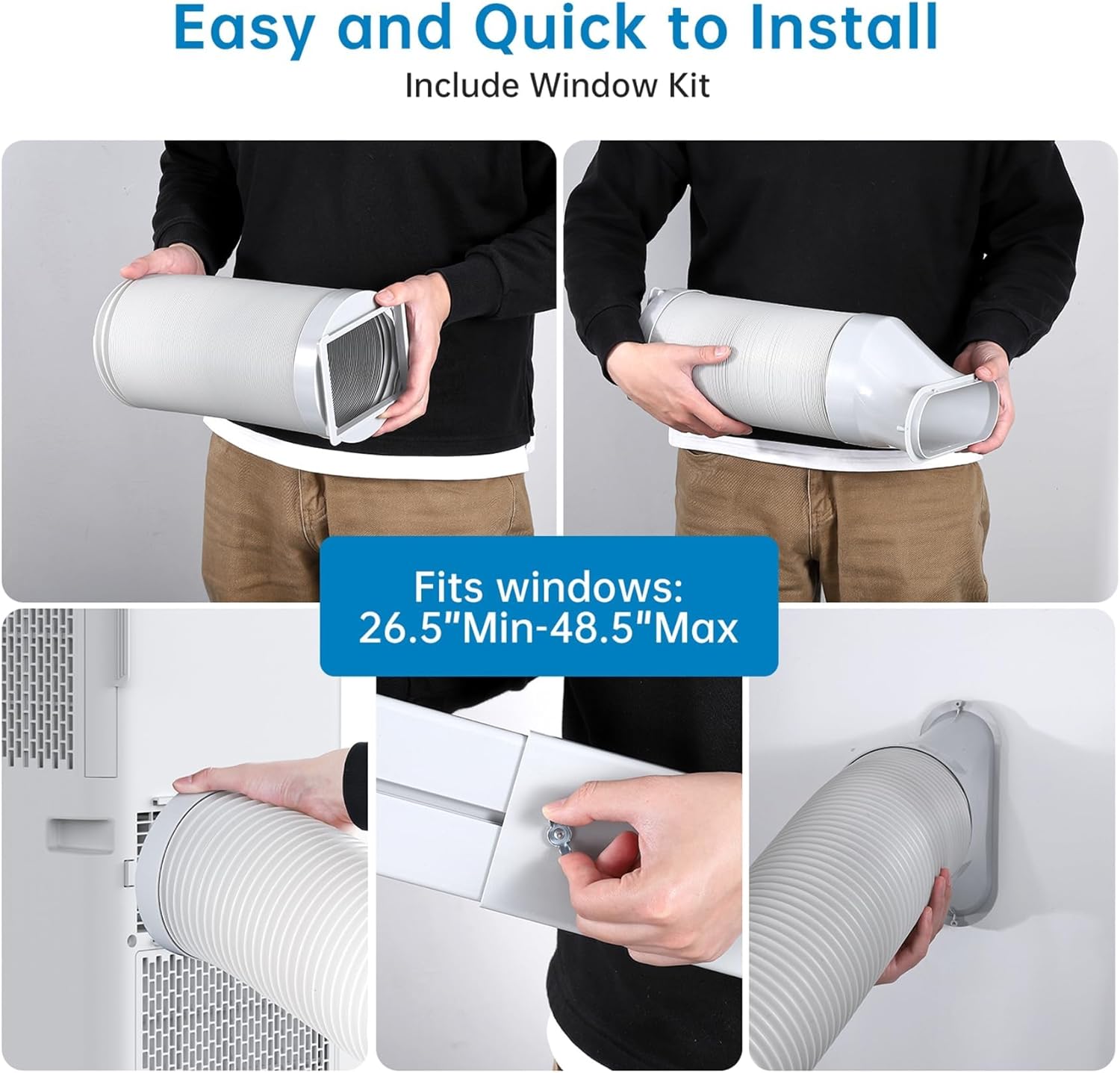 8000 BTU Portable Air Conditioners - 3-in-1 AC Unit for 350 Sq.Ft Rooms with Dehumidifier, Timer, Remote & LED Display