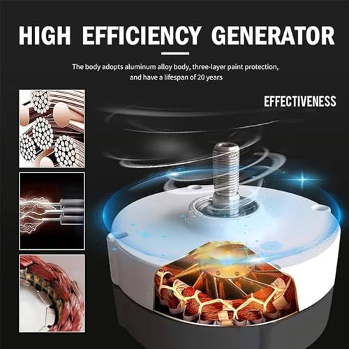 5000W Vertical Wind Turbine Generator Kit for Home, 12V/24V/48V, 3 Blades, Efficient Renewable Energy Solution for Off-Grid Living, Eco-Friendly Power Generation