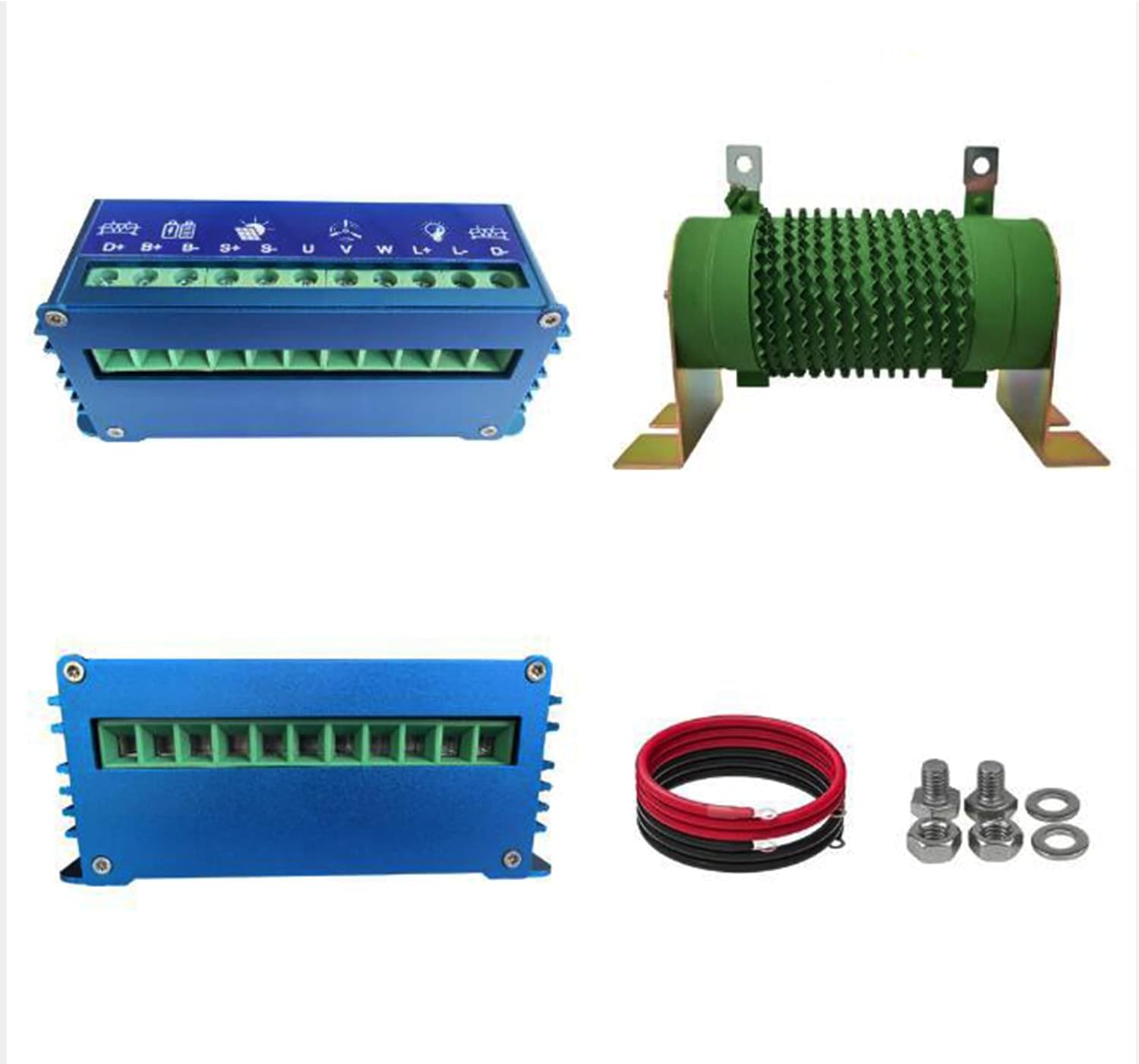 12000W LCD Wind Solar Hybrid System MPPT Charge Controller+12V 24V Auto Regulator Home Use Wind Generator(Blue),24v