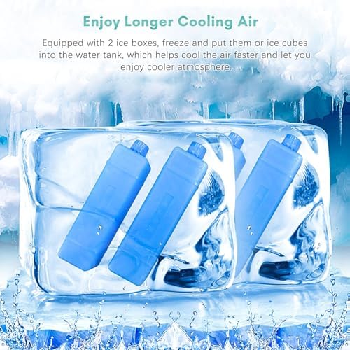 Portable Air Conditioner Fan Evaporative Cooler Cooling Machine 3 Speed with 7hrs Timer with Remote Control for Room Home Office Dorm, bedroom fans for cooling and sleep (US Plug)