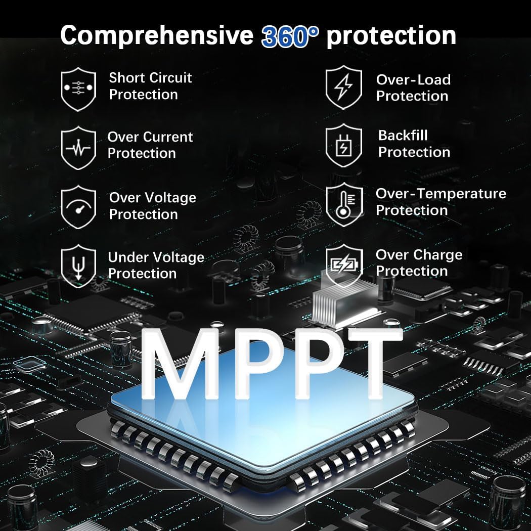 Y&H 4000W Solar Hybrid Inverter DC24V 120VAC Pure Sine Wave Output Battery-Free Starting, Built-in 140A MPPT Charger, 6.25