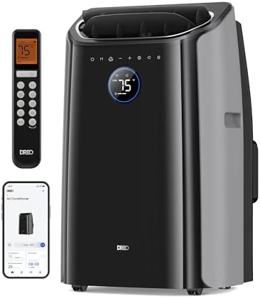 Dreo Portable Air Conditioners, 12,000 BTU AC Unit for Bedroom with Drainage-free Cooling, 46dB Quiet, APP/Voice/Remote, 24h Timer with Fan & Dehumidifier, Smart Standing AC for Room Indoors, AC515S