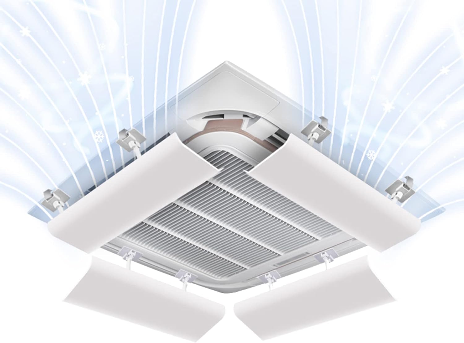 Ceiling Air Vent Deflector, Air Conditioner Deflector for Central Air Conditioning, ABS Angle Adjustable Wind Baffle, Deflector Helps Cooling/Heating Air Circulation