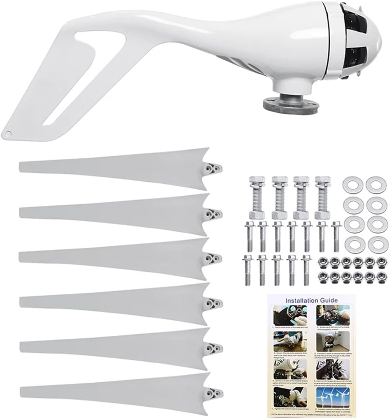 Wind Turbines, 6000W Horizontal Wind Turbine nerator Fit for Street Lamps Monitoring Boat Free Energy Windmill(12V)