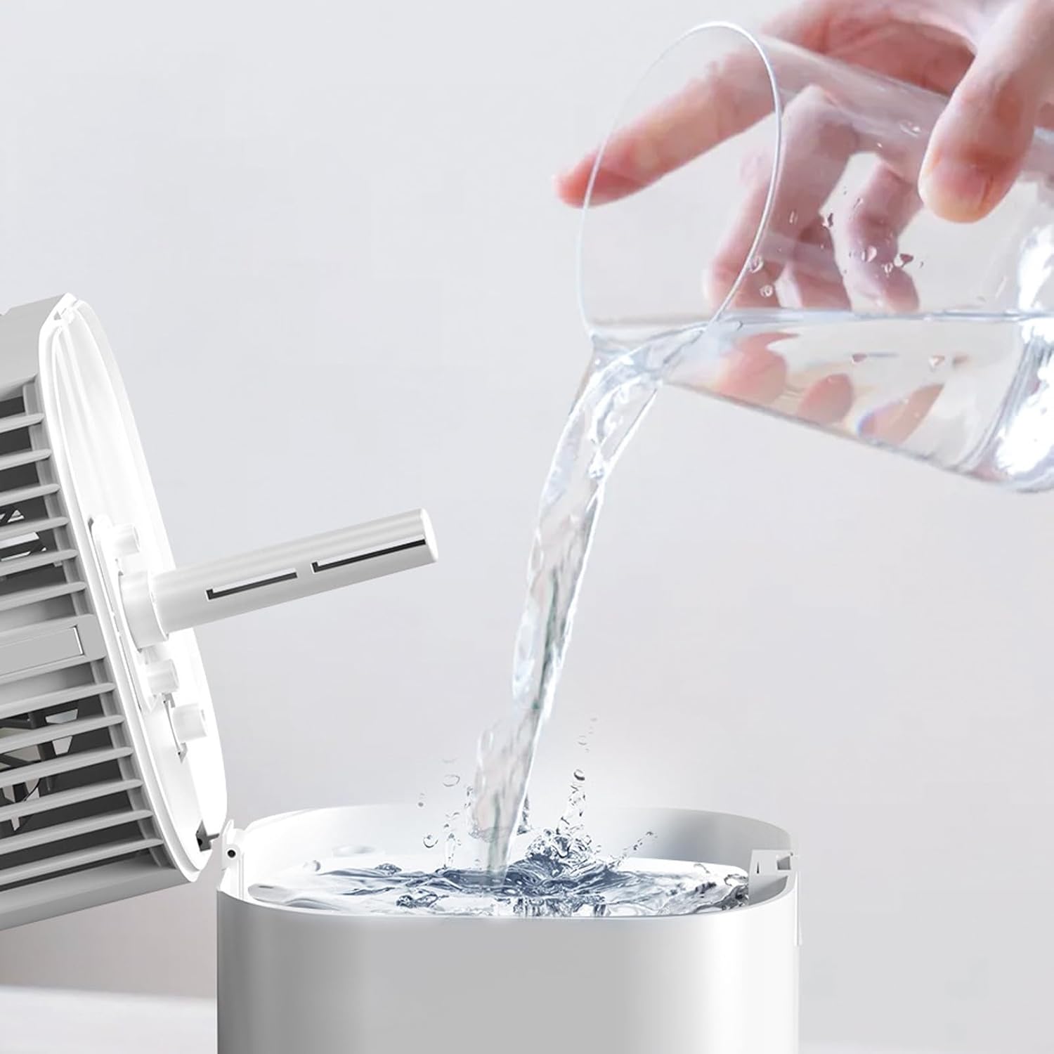 HELLORSO Mini Air Conditioner, Portable Air Conditioners AC, 900mL Water Tank, Auto-off Timer, Plug In Use USB Interface, Evaporative Air Cooler With 3Speeds, Desktop Fan For HomeOutdoors (White-1pc)