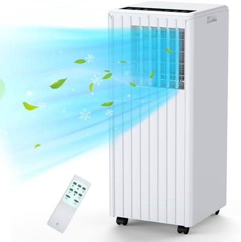 Portable Air Conditioner, 8000Btu Standing AC Unit, Room Air Conditioner with Remote Control, 3-in-1 Function Cool & Fan& Dry, Quiet Operation, Cool Up to 350 Sq.ft, Sleep Mode&24Hrs Timer