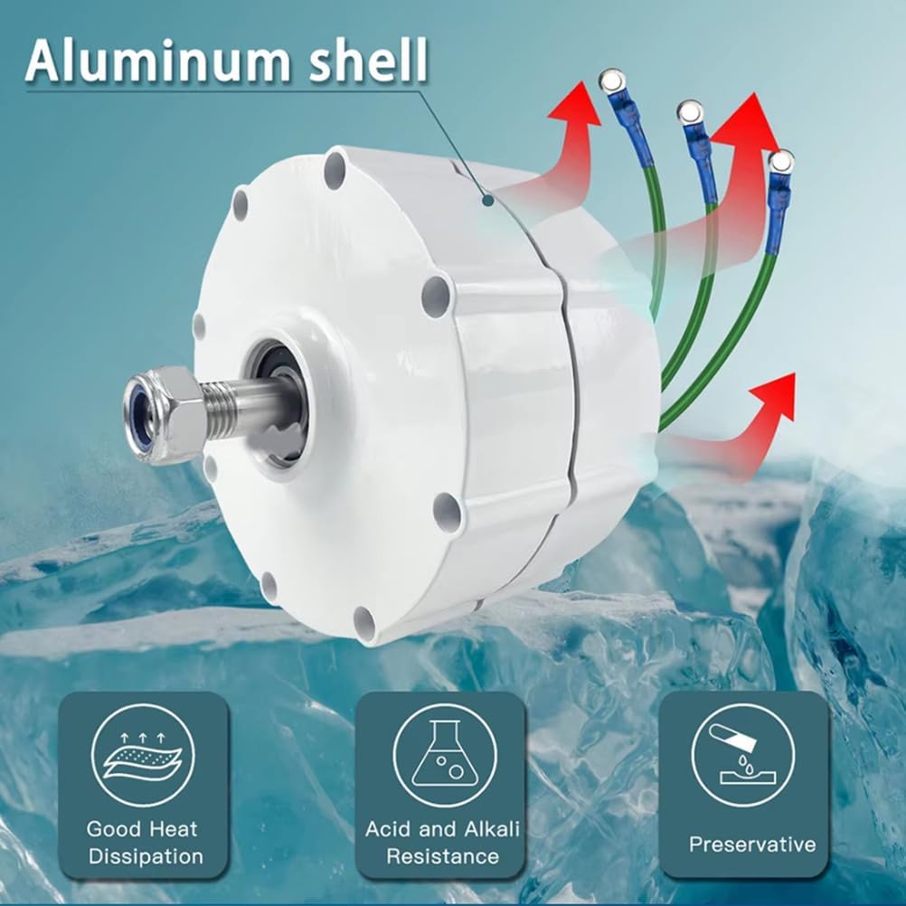 8000W Small Permanent Magnet Generator Ac Alternator for DIY Your Own Horizontal Wind Turbine Water Wind Turbine Generator Withcontroller (12V 24V 48V 220V)﻿,48V