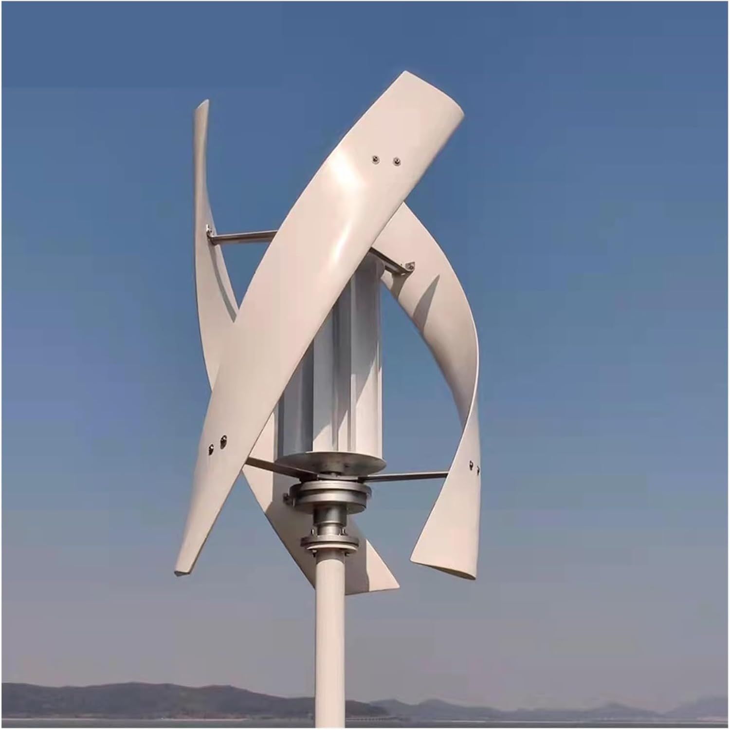 5KW Wind Turbine with Solar Panel Battery 5KW Vertical Axis Maglev Wind Turbine for Household Family with Controller Industrial Energy(MPPT Hybrid Control,12V)