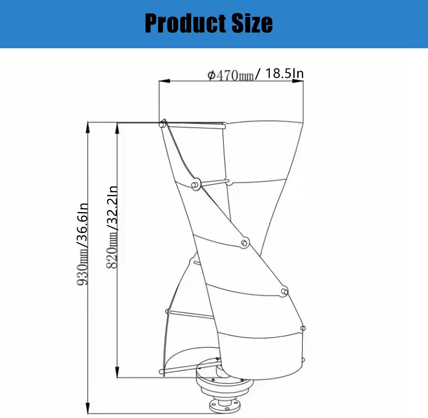 20000W Wind Turbine Generator Kit - 12V/24V AC, MPPT Controller, 10 Blades, Auto Windward Adjustment, Ideal for Marine, RVs, Terraces - Efficient Eco-Friendly Renewable Energy Solution