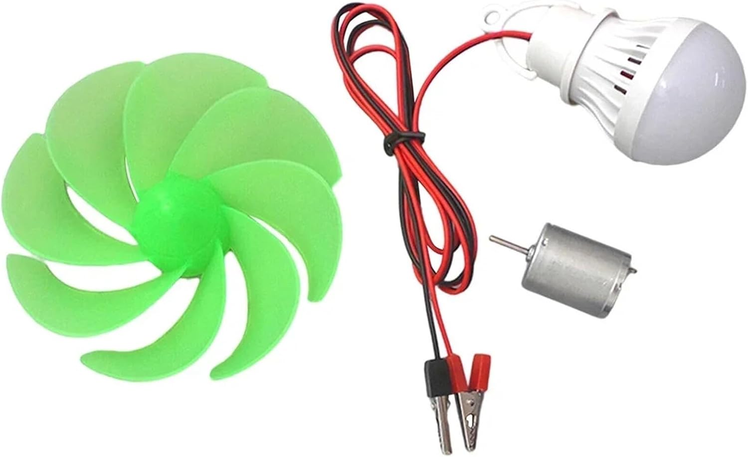 Wind Generator, 10Pcs Mini Wind Motor Blade with Bulb DIY Kit Power Alternative Energy Generator Electrical Equipment,Wind Turbines