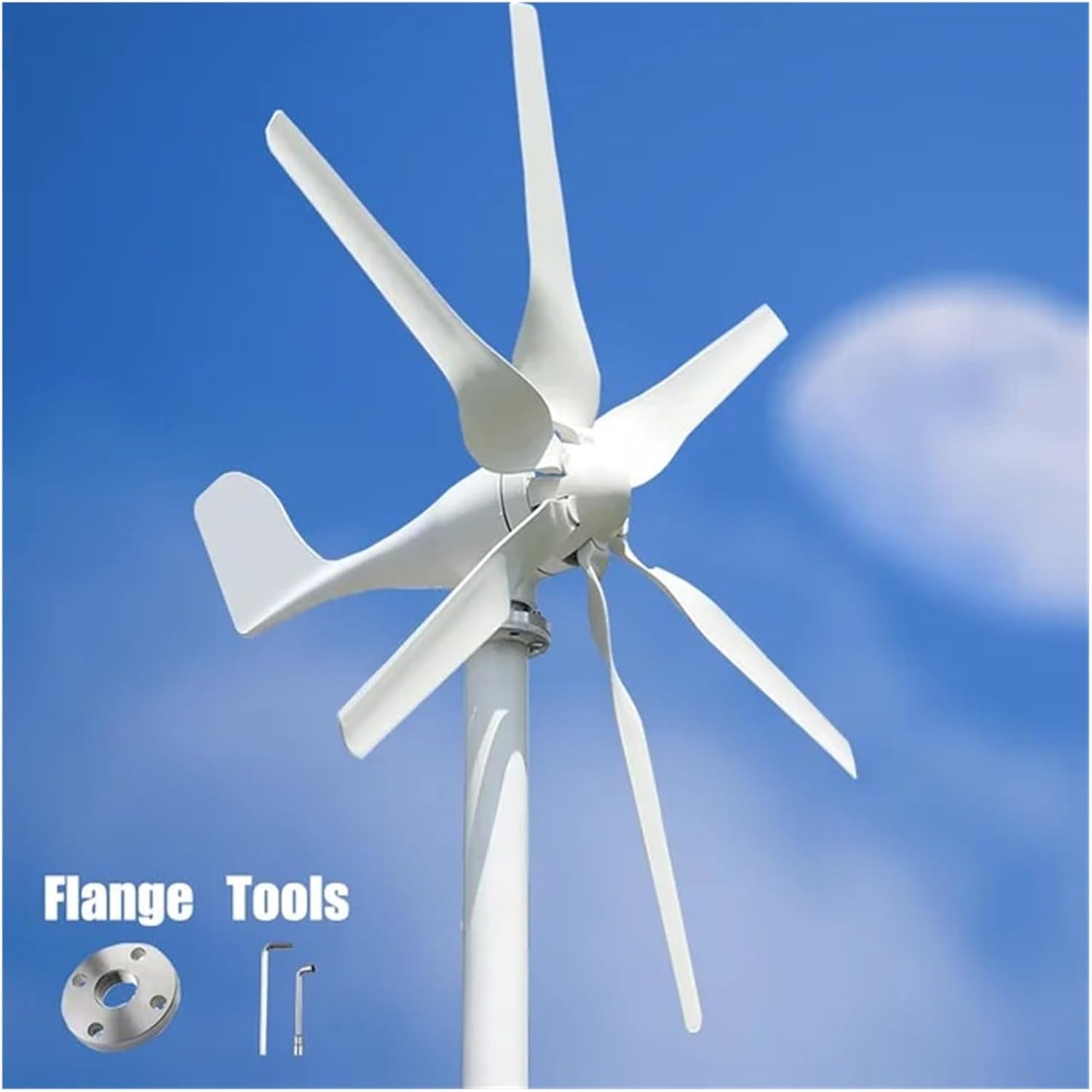 2000W Windmill 12V 24V 48V 6 Blades Wind Turbine Generator with MPPT Controller Low Start Wind Speed Home Appliance Industrial Energy(Wind Turbine Only,48V)