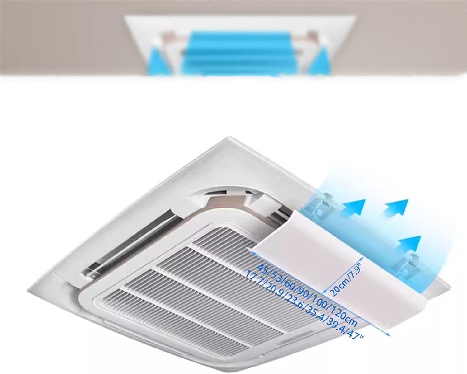 Air conditioning deflector Air Conditioner Deflector for Central Air Conditioning System ABS Light and Flexible Guide Wind Prevents Air Blowing Straight