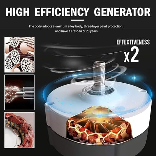 4000W Vertical Axis Wind Turbine Generator with Controller - Permanent Magnetic Windmill for Home & Street Lighting, 12V Wind Energy Solution