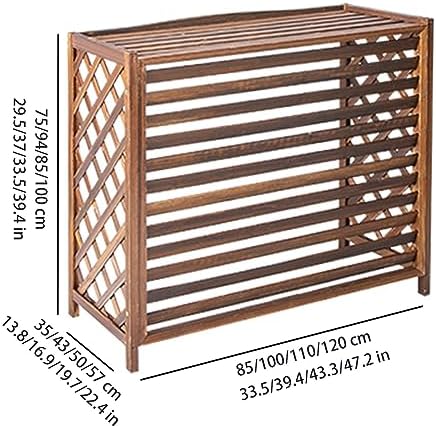 Air Conditioner Covers for Outside Units Fence Solid Wood Material Shutters Privacy Screen Outdoor Hide Air Conditioner Rainproof and Sunproof (Size : Small)