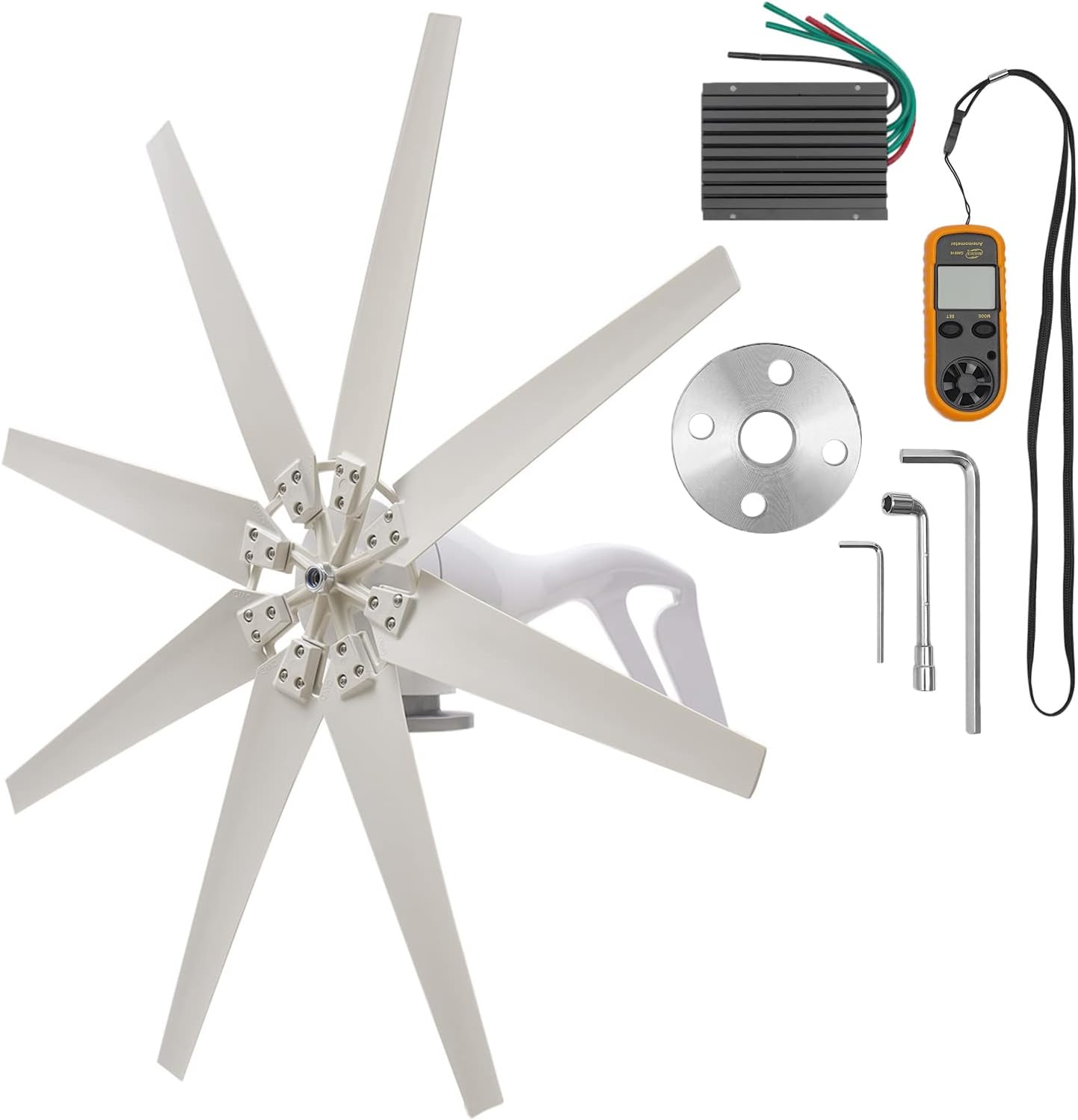 Wind Turbine, 600W Wind Generator Kit with 8 Blades, Wind Generator Kit with Charge Controller, Wind Power Generator for Marine, DC 12V Turbine Wind Generator, Hybrid Wind Turbine Generator