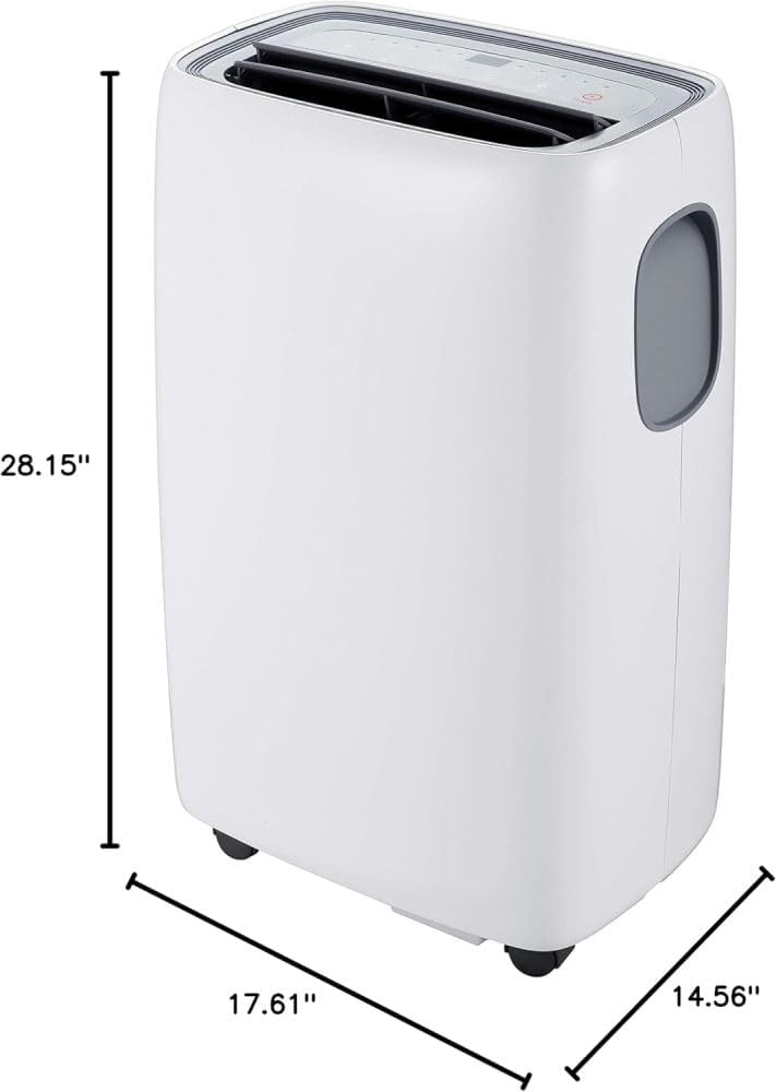 KY-120HP Portable Air Conditioner with Heat Pump, White, 12000 BTU Cooling Capacity, 10000 BTU Heating Capacity, 132 Pints/Day Dehumidifier Capacity, 24-Hour Programmable Timer