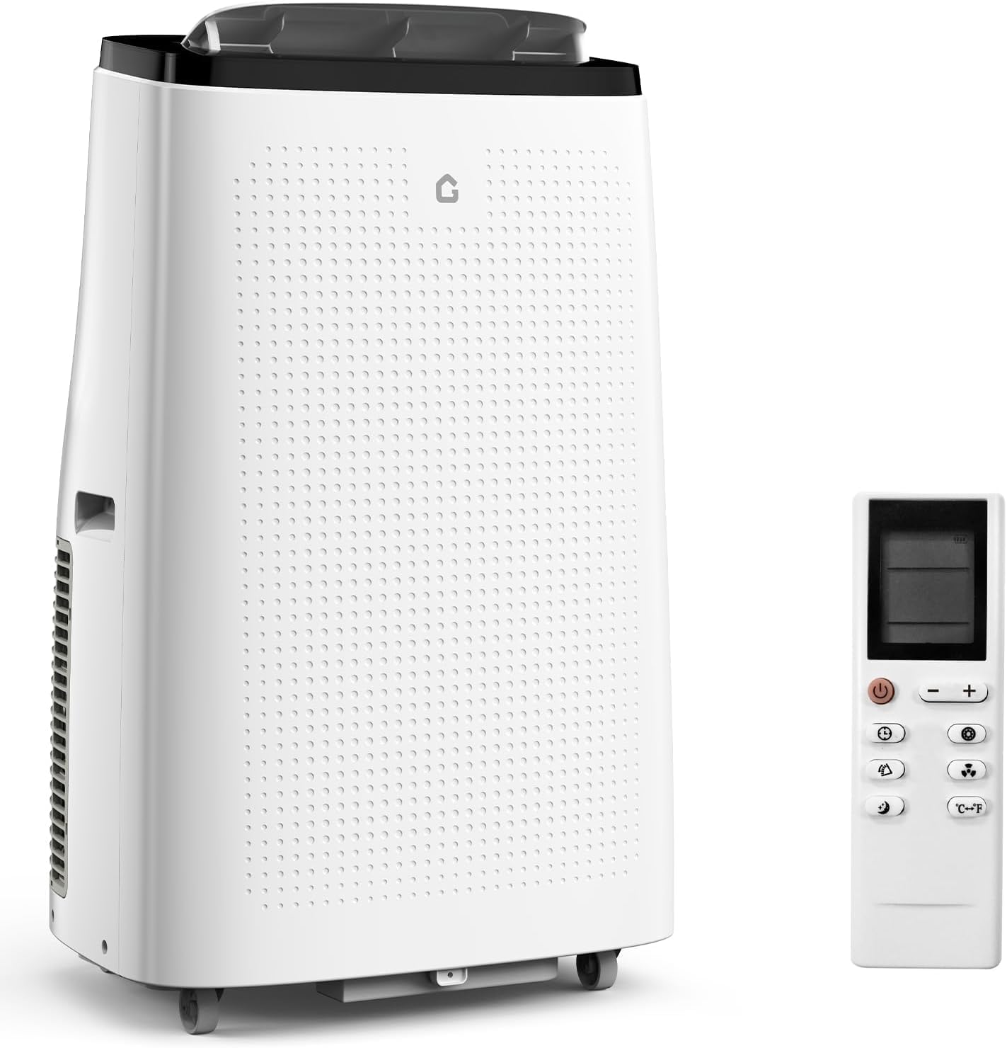 Portable Air Conditioners, 14,000 BTU, 3-in-1 Cooling, Dehumidifying, and Fan Modes, Efficiently Cools Rooms up to 750 Sq. Ft, Includes Quiet Operation, 24-Hour Timer, and Remote Control, Black&White