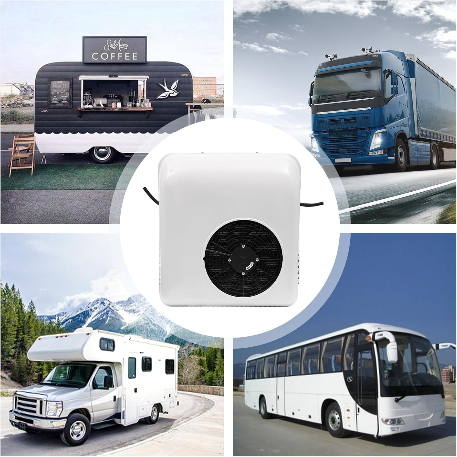 12V RV Air Conditioner Electric Rooftop AC Unit Cooling and Heating 2 in 1 Function Truck A/C Air Conditioning For Trucks, RVs, Ambulances, Buses, Excavators, Engineering Vehicles