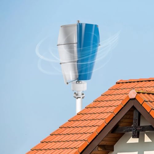 8000W Vertical Wind Turbine Generator Kit - 2 Blades, Permanent Magnet, 3 Phase 12V/24V/48V for Home & Street Lighting, Efficient Renewable Energy Solution (Blue)