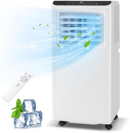 DORTALA 8000 BTU Portable Air Conditioner, 3 in 1 Floor Standing AC Unit with Fan & Dehumidifier, Quiet AC Unit with 24H Timer, Remote Control & Installation Kit for Rooms up to 250 Sq.Ft