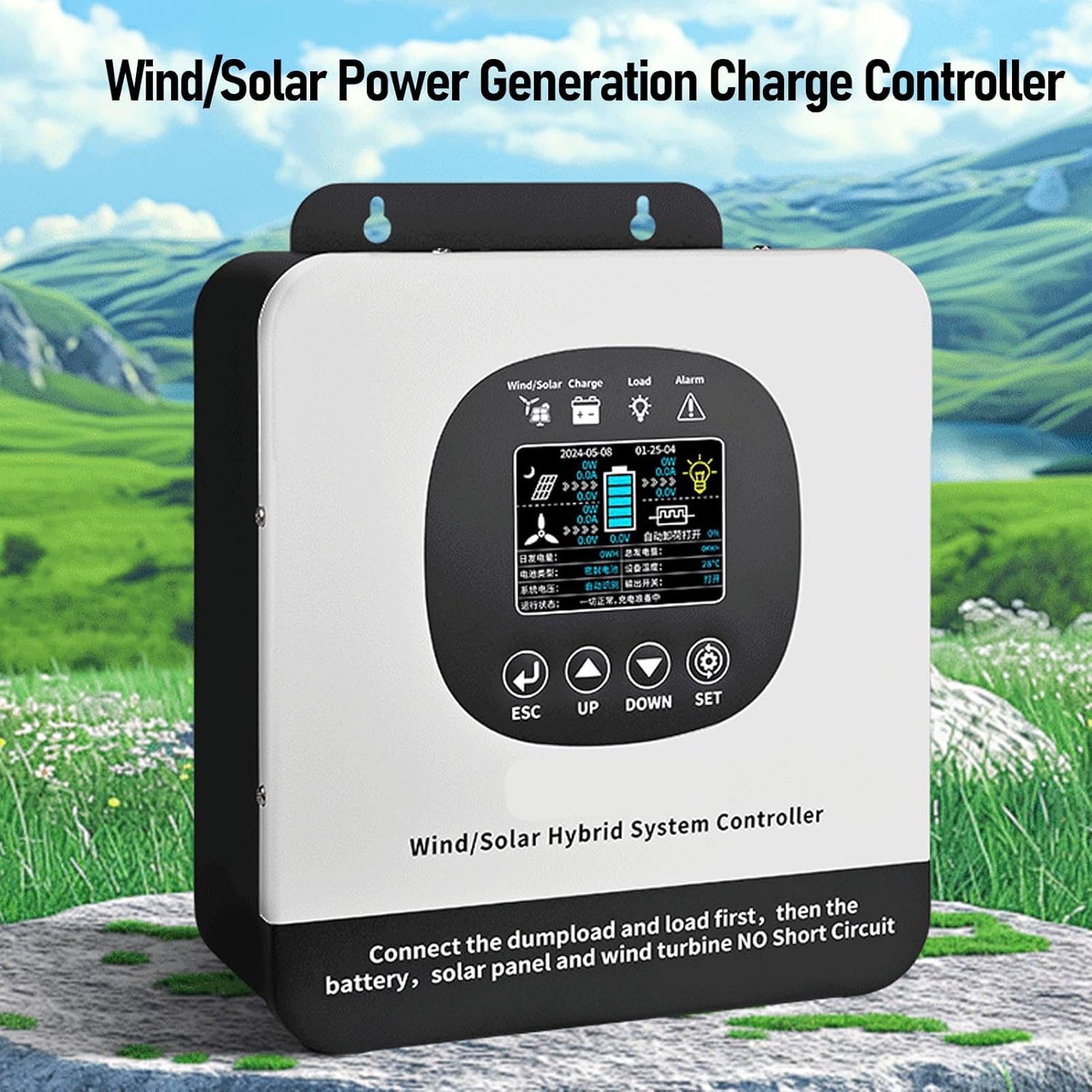 Eujgoov Wind Solar Hybrid Charge Controller Advanced PWM 1200W Wind for Home and Boat Applications
