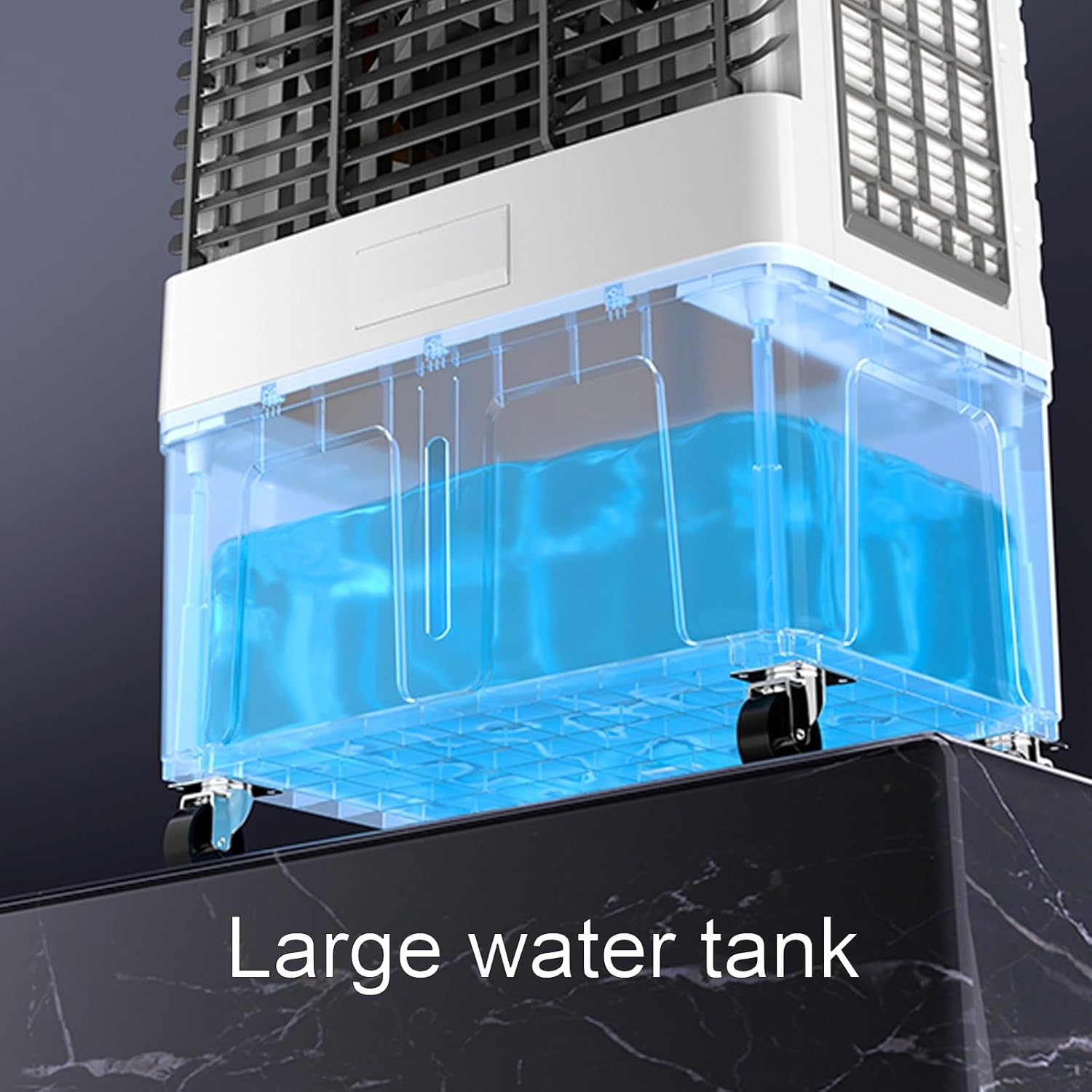 Dual Tank Air Cooler, Portable Air Conditioner with Timer and 4 Ice Packs, 3-Speed Evaporative Cooler for Office Reception Room