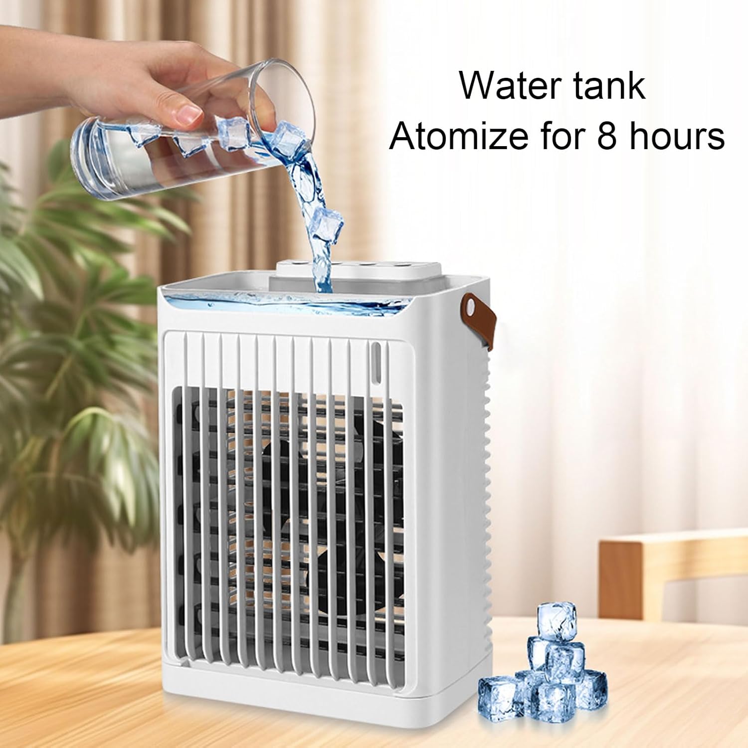 Portable Air Conditioners, Evaporative Mini Air Cooler, Air Cooler Cooling Fan, 2 Cold Mists, 5 Speeds Fan, 7 LEDs, with 680 Ml Tank, for Room Bedroom Office