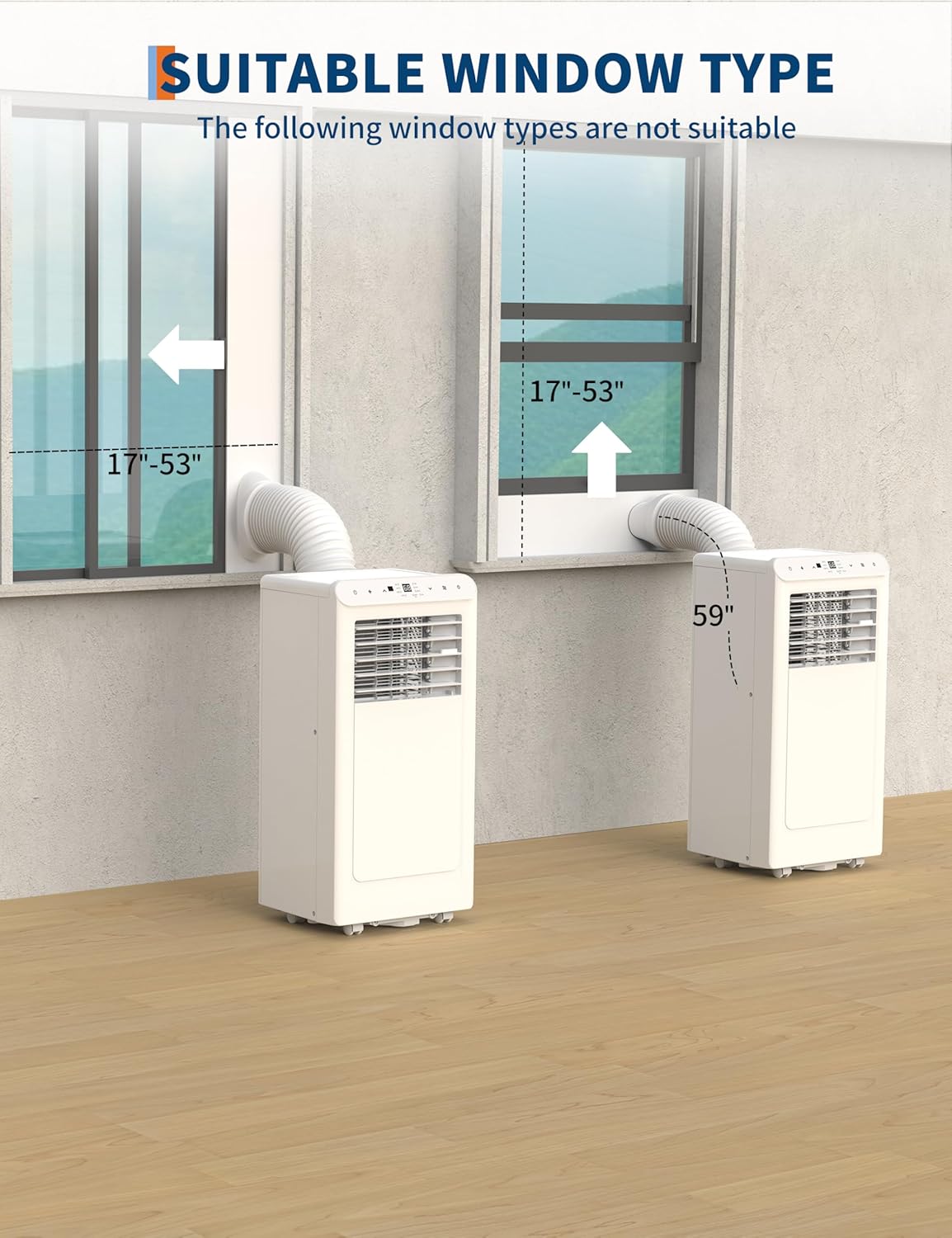 10,000 BTUs Portable Air Conditioner, Cools Room up to 450sq.ft., AC Unit for Bedroom with Built-in Dehumidifier, Fan, Remote Control, Sleep Mode, 24H Timer