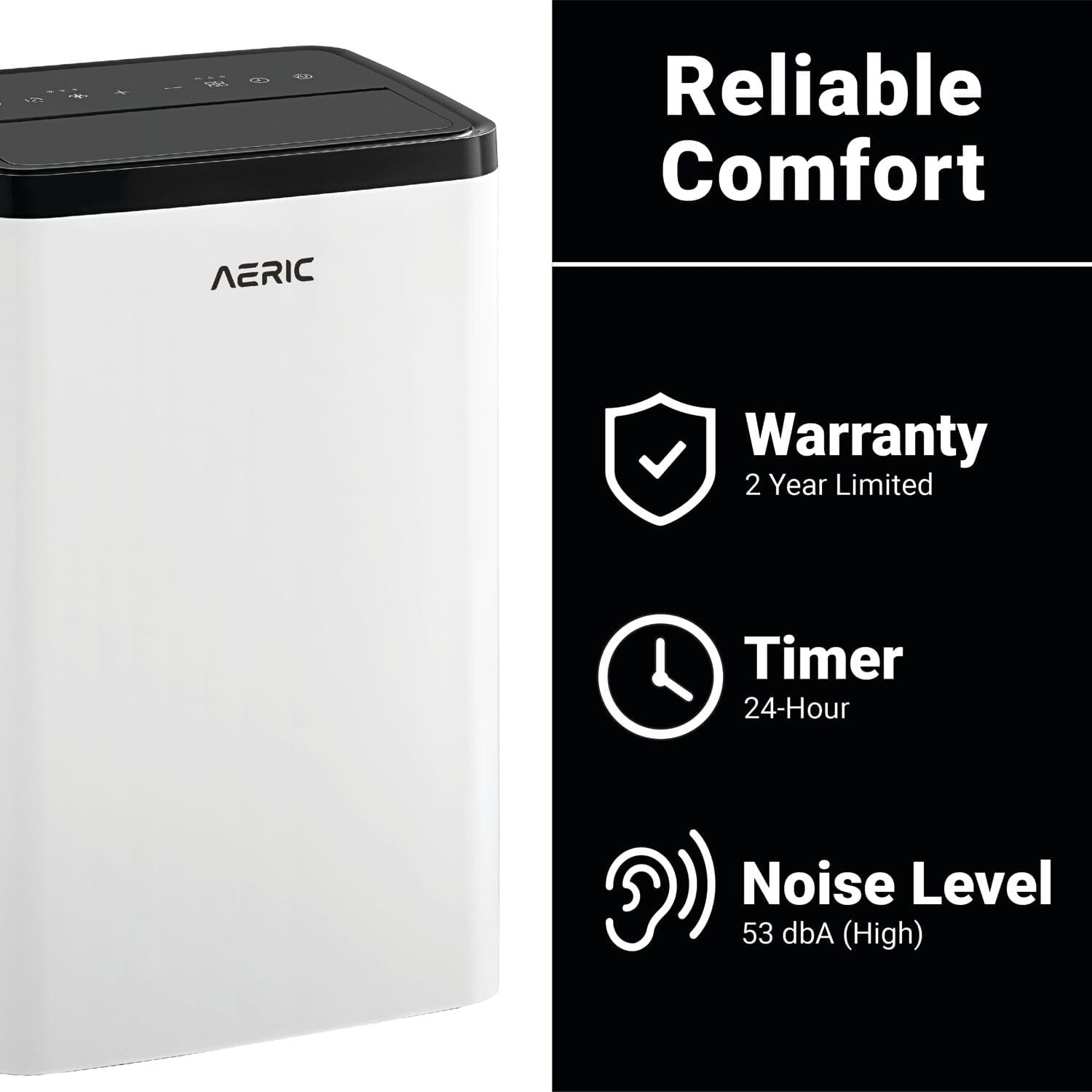 Aeric 10,000 BTU Portable Air Conditioner with Dehumidifier for Living Room and Apartment, 115V, Portable Air Conditioners for Large Rooms up to 700 Sq.Ft. with Remote Control in White