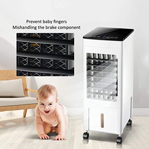 Portable Air Conditioner Fan Living Room Water- Cooled Remote Control Space Air Coolers, office Single Cool Cold Air Fan, Nightstand Portable Bladeless Air Conditioning Unit White