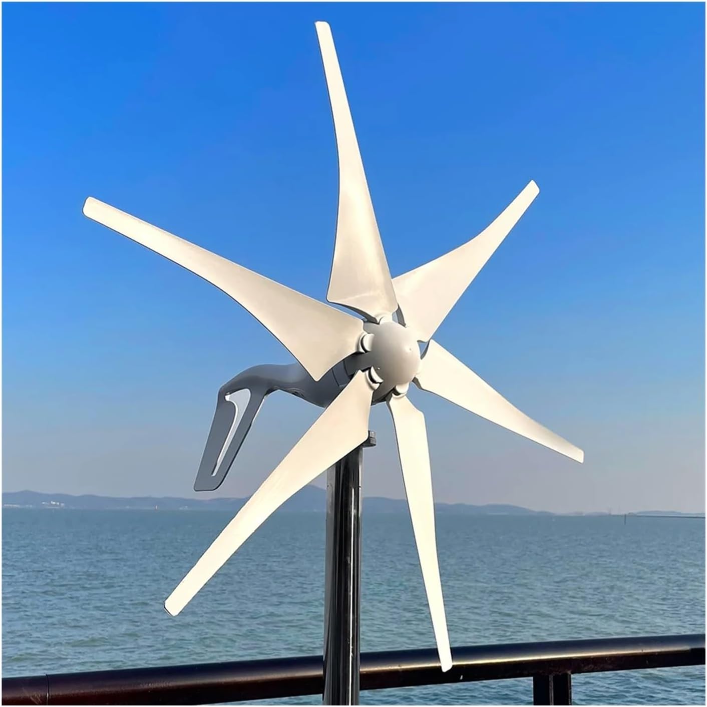 2000W Horizontal Turbine Wind Turbine Generator Kit, 12V/24V/48V Low Noise Vertical Axis Wind Turbine Generator with Controller Industrial Energy(Hybrid Controller,48V_2000W)