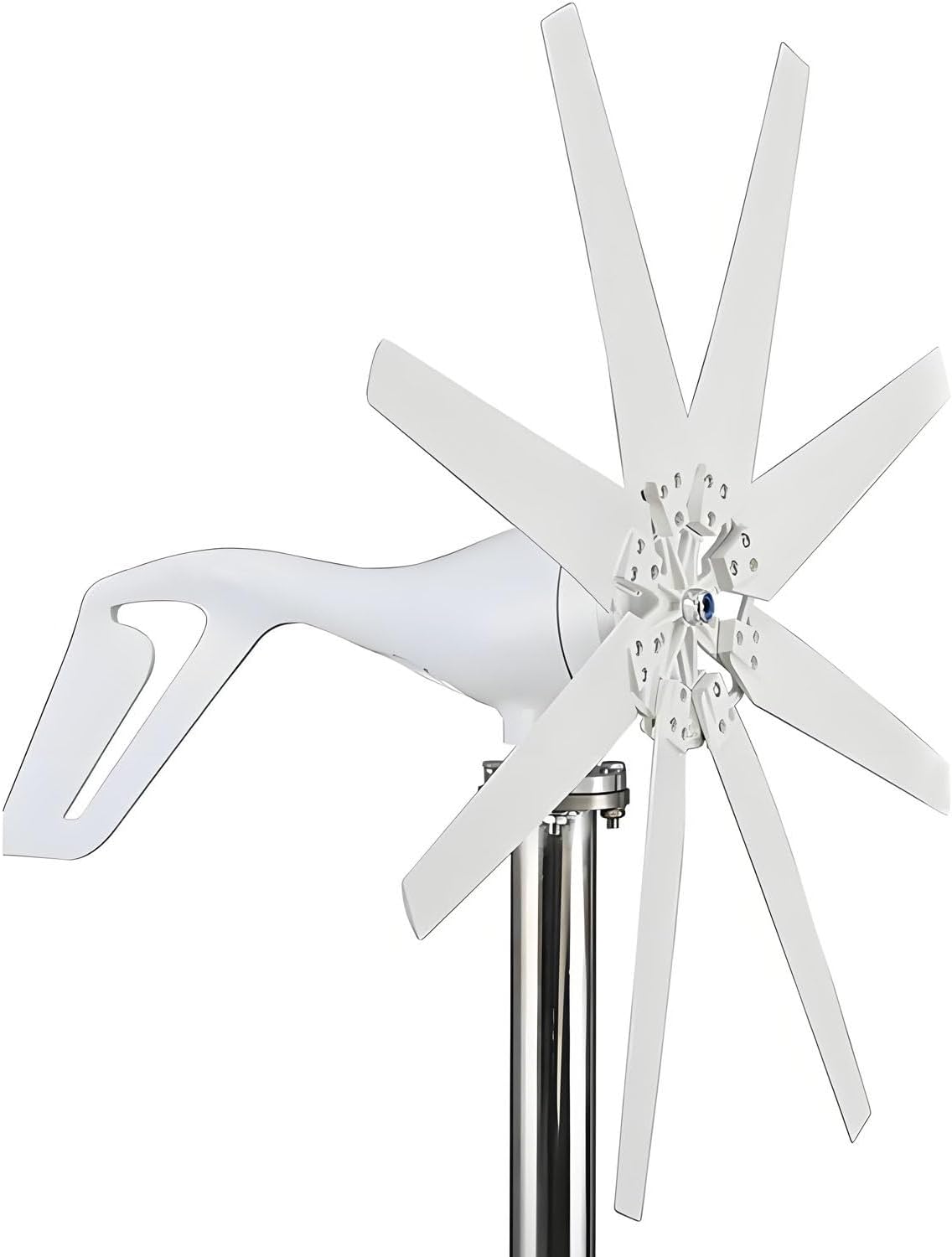 20000W Wind Turbine Generator Kit,8-Blade Windmill kit with Charge Controller,Auto Adjust Windward,2M/S Start Wind Speed,8-Blade Generator,for Home,Boat,RV,Off-Grid Power Supplement 24V-White