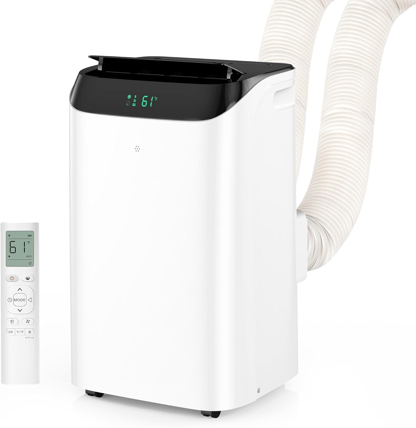 16,000 BTU Inverter Portable Air Conditioner with Remote, Free Stand Cooling Portable AC Unit for Room up to 800 sq.ft, with Dehumidifier & Fan,Dual Hose,Windows Kit,Quiet Sleep Mode(45dB)