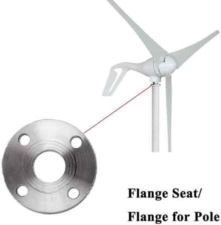 400W/800W Wind Turbine Flange Mounting Kit - Adjustable Fan Mounting Rod & Flange Seat for Windmill Generator Accessories - Durable Windmill Parts (S)
