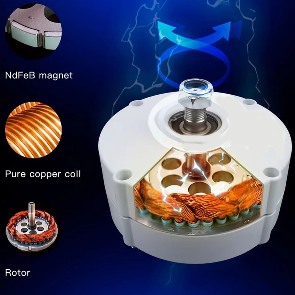 12V- 220V Low Speed AC Alternator Generators,5000W Gearless Permanent Magnet Generator with Base Use for Wind Turbine Water Turbine (White),220v