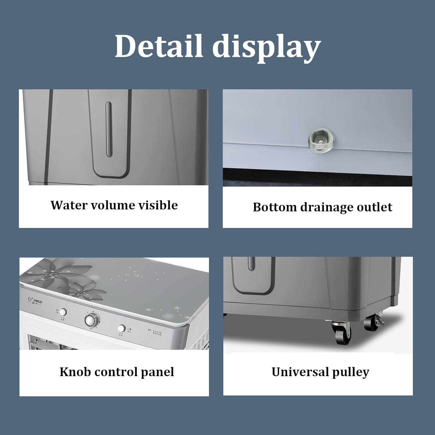 Evaporative Air Cooler,Three Adjustable Wind Speeds Portable Air Conditioner,Household Stand Up Air Conditioner,45L Water Tank,for Hotels, Restaurants, Workshops,supermarkets,etc