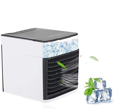 Air Cooler Portable Mobile Air Conditioner 3 in 1 Evaporative Coolers Humidifier Purifier with USB 3 Speeds Desktop Cooling Fan for Office Home Dorm Travel